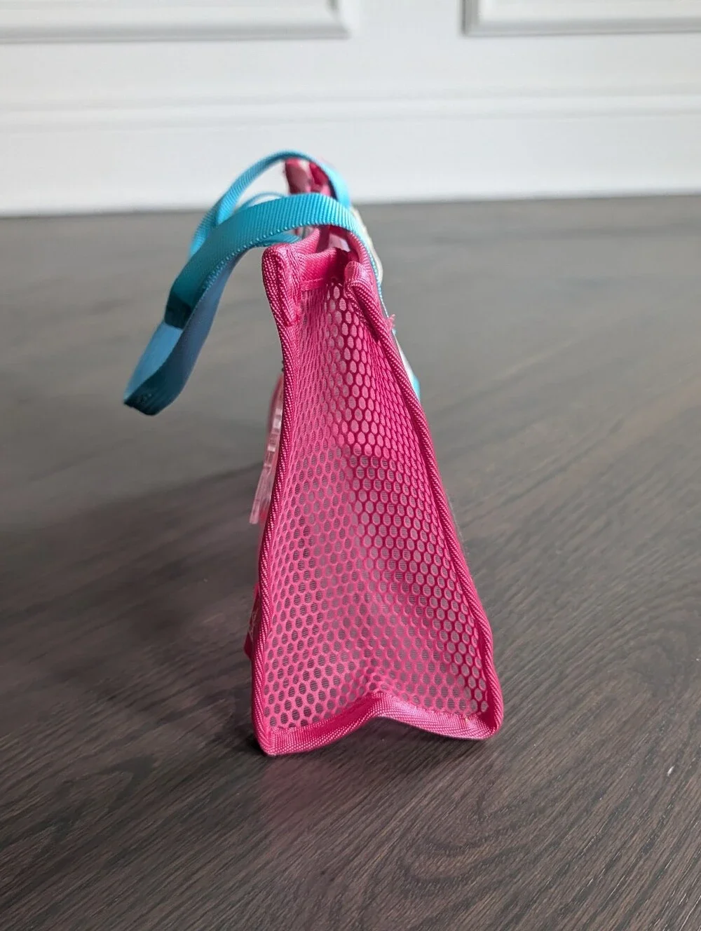 Barbie Pink Clear Tote Bag with Blue Handles